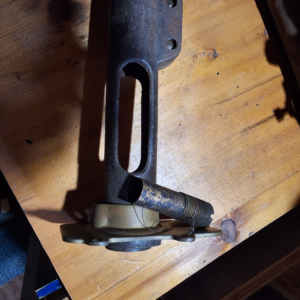 Row boat motor down tube