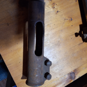 Row boat motor down tube