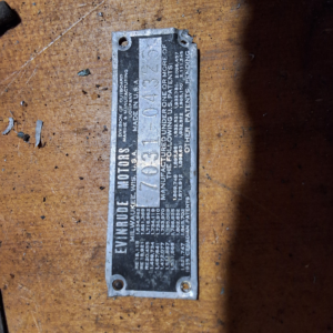 Evinrude 7031 id plate